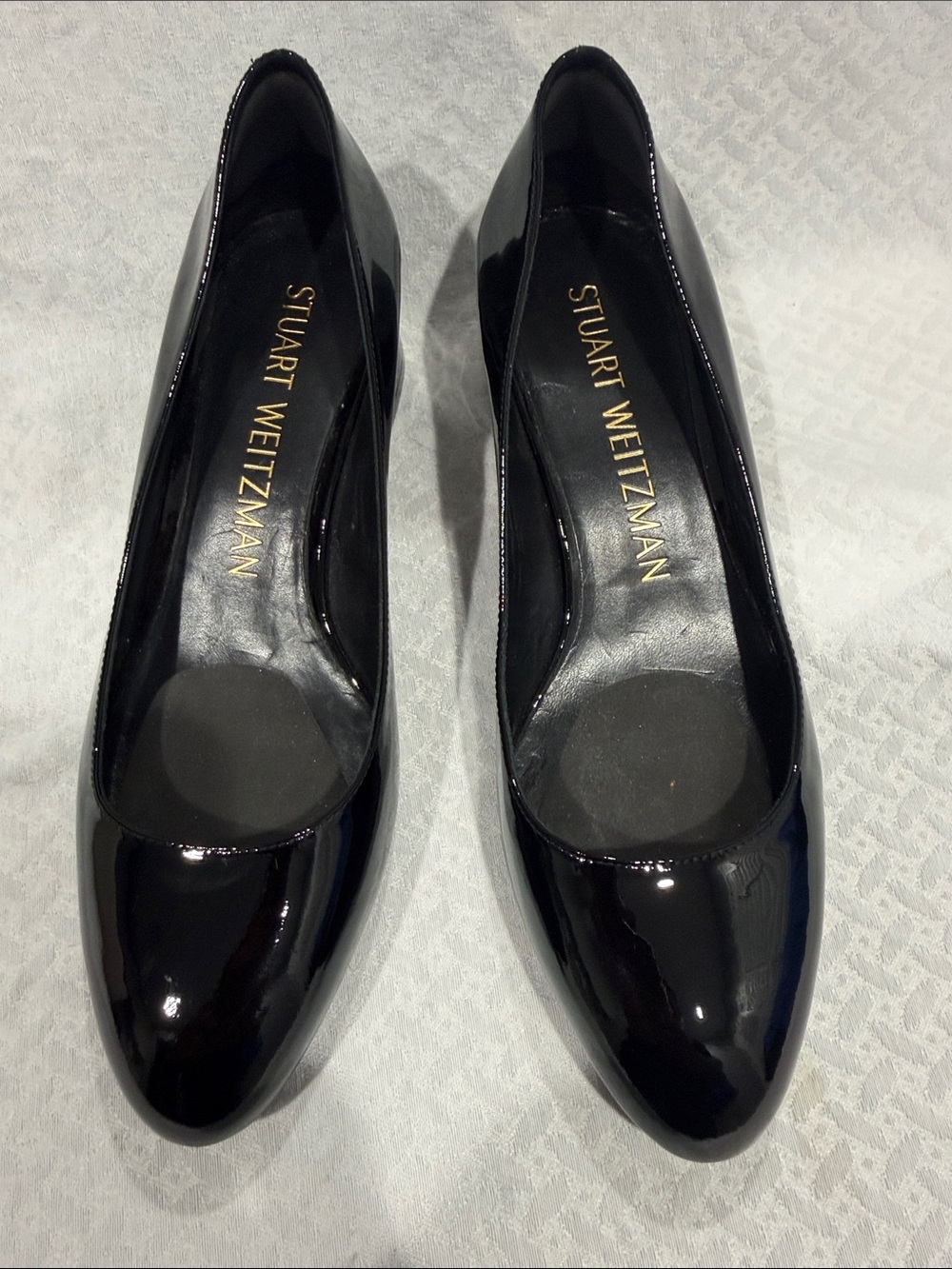Stuart Weitzman Black Patent Leather Classic Pumps
